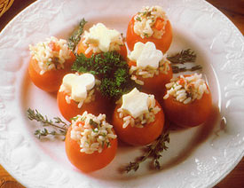 Robiola Bosina Stuffed Tomatoes in Carnaroli Rice